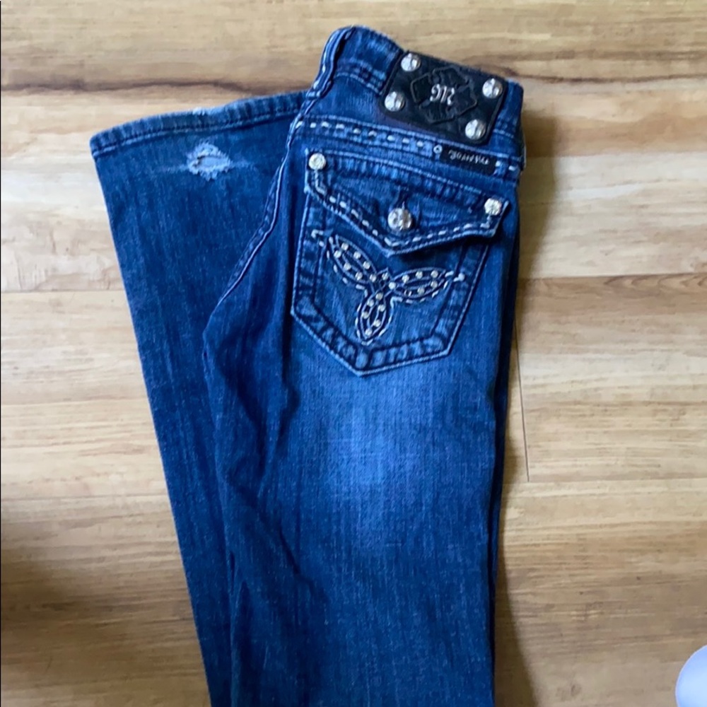 Miss me size 25x34 Bootcut with wear on bottom